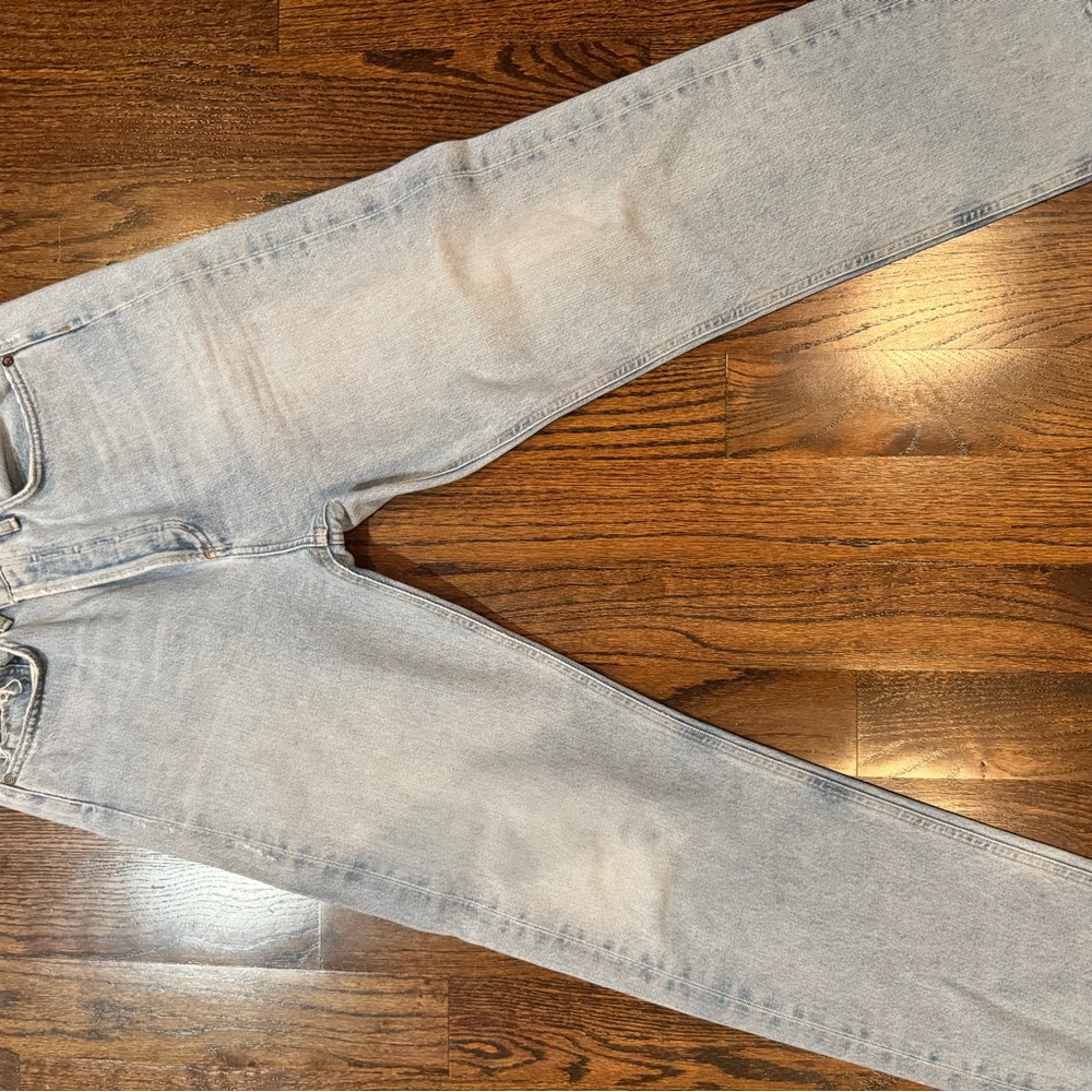 Agolde Light Wash Straight Leg Jeans - Picture 6 of 7